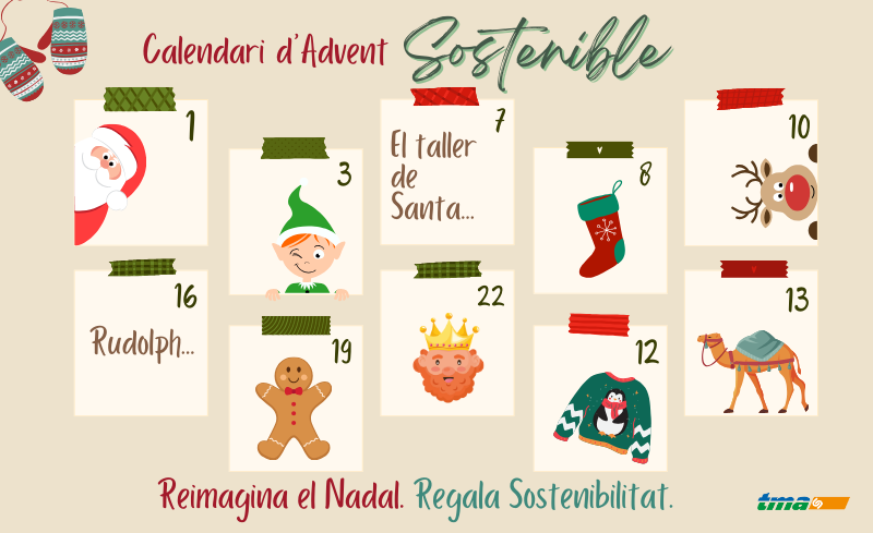 TMA Calendari Advent Sostenible Reimagina el Nadal Regala Sostenibilitat Feliç Verd Nadal